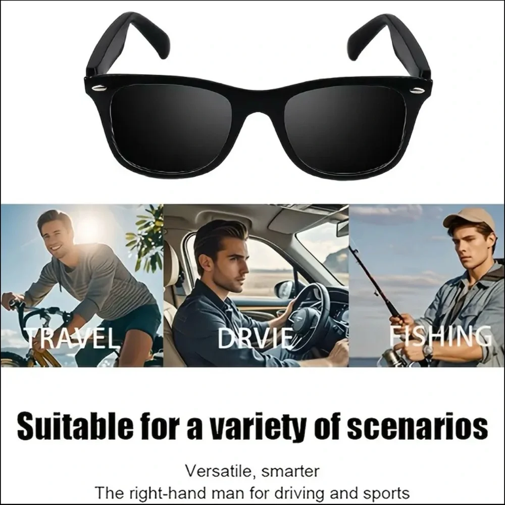Smart Sunglasses Wireless 5.3 Multifunctional Sunglasses Glasses, BLACK